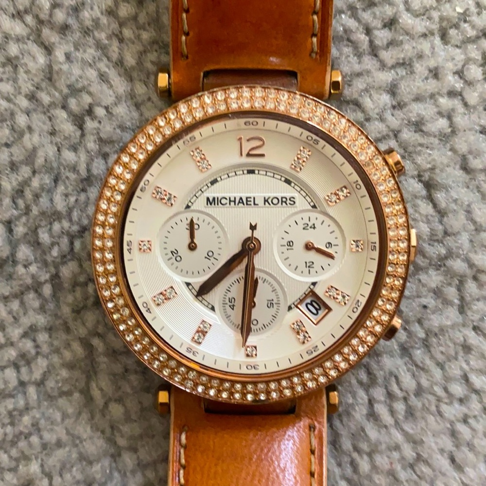 Michael Kors watch with leather band
